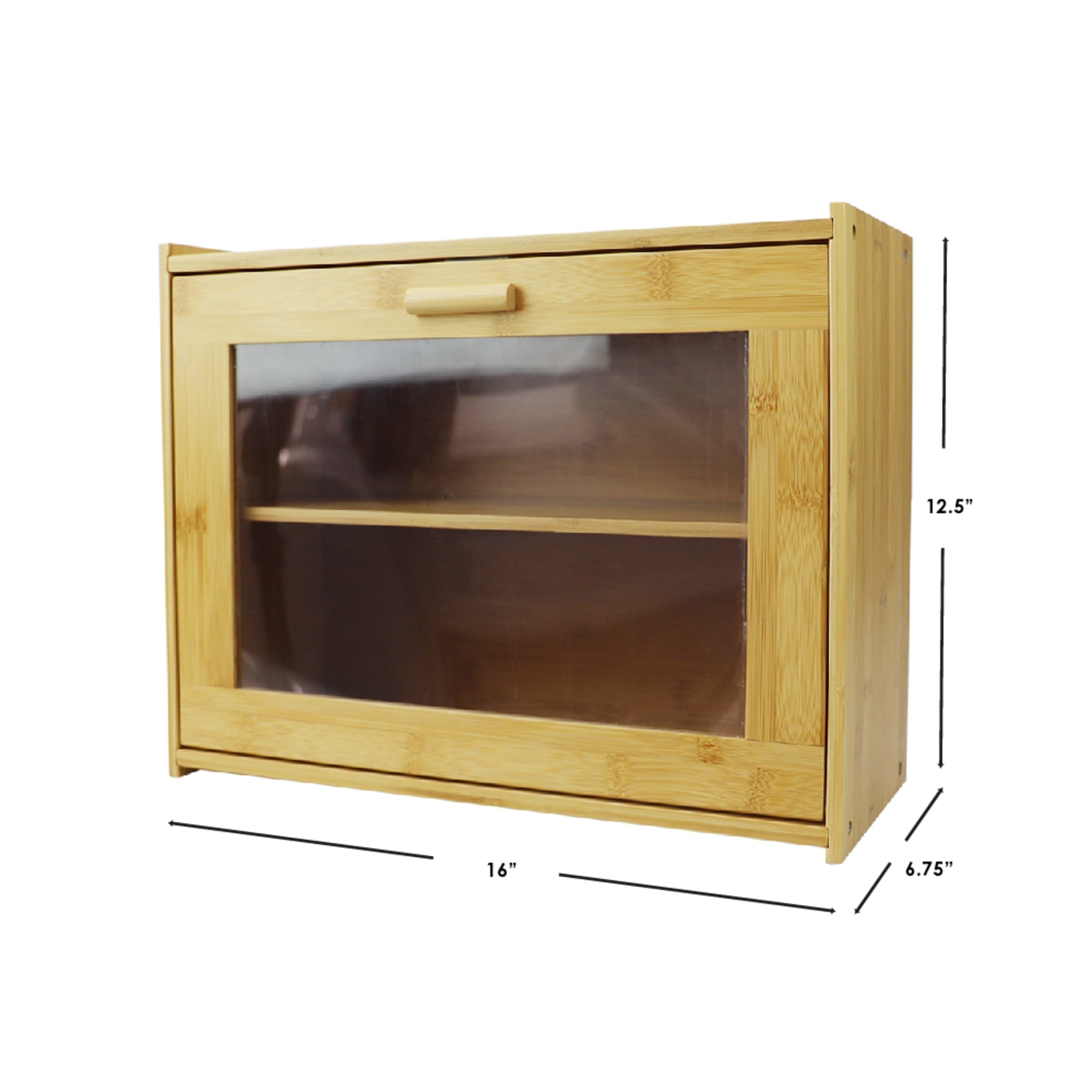 Home Basics 2 Tier Bamboo Bread Box with Peek-Through Acetate Window, Natural $35.00 EACH, CASE PACK OF 4