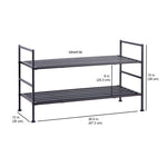 Load image into Gallery viewer, Home Basics 2 Tier Stackable 12-Pair Slatted Shelf Shoe Rack Steel Utility Shelving Unit, Espresso $20 EACH, CASE PACK OF 4
