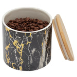Load image into Gallery viewer, Home Basics Marble Print Small Ceramic Canister with Bamboo Top, Black $5 EACH, CASE PACK OF 12