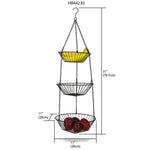 Load image into Gallery viewer, Home Basics 3 Tier Wire Hanging Round Fruit Basket, Black $5 EACH, CASE PACK OF 12