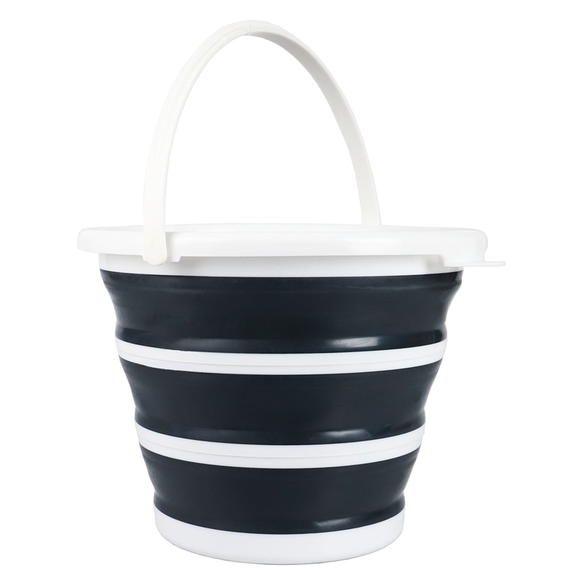 Home Basics 2.6 Gallon Collapsible Plastic/Silicone Bucket with Extended Carrying Handle, Black $5.00 EACH, CASE PACK OF 12
