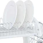 Load image into Gallery viewer, Home Basics 2 Tier Plastic Dish Drainer, White $20.00 EACH, CASE PACK OF 6
