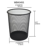 Load image into Gallery viewer, Home Basics 6 Liter Mesh Steel Waste Basket - Assorted Colors
