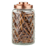 Load image into Gallery viewer, Home Basics Large 5.2 Lt Textured Glass Jar with Gleaming Air-Tight Copper Top $7.00 EACH, CASE PACK OF 3