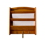 Load image into Gallery viewer, Home Basics 3 Tier Pine Letter Rack with Key Hooks $6.50 EACH, CASE PACK OF 6
