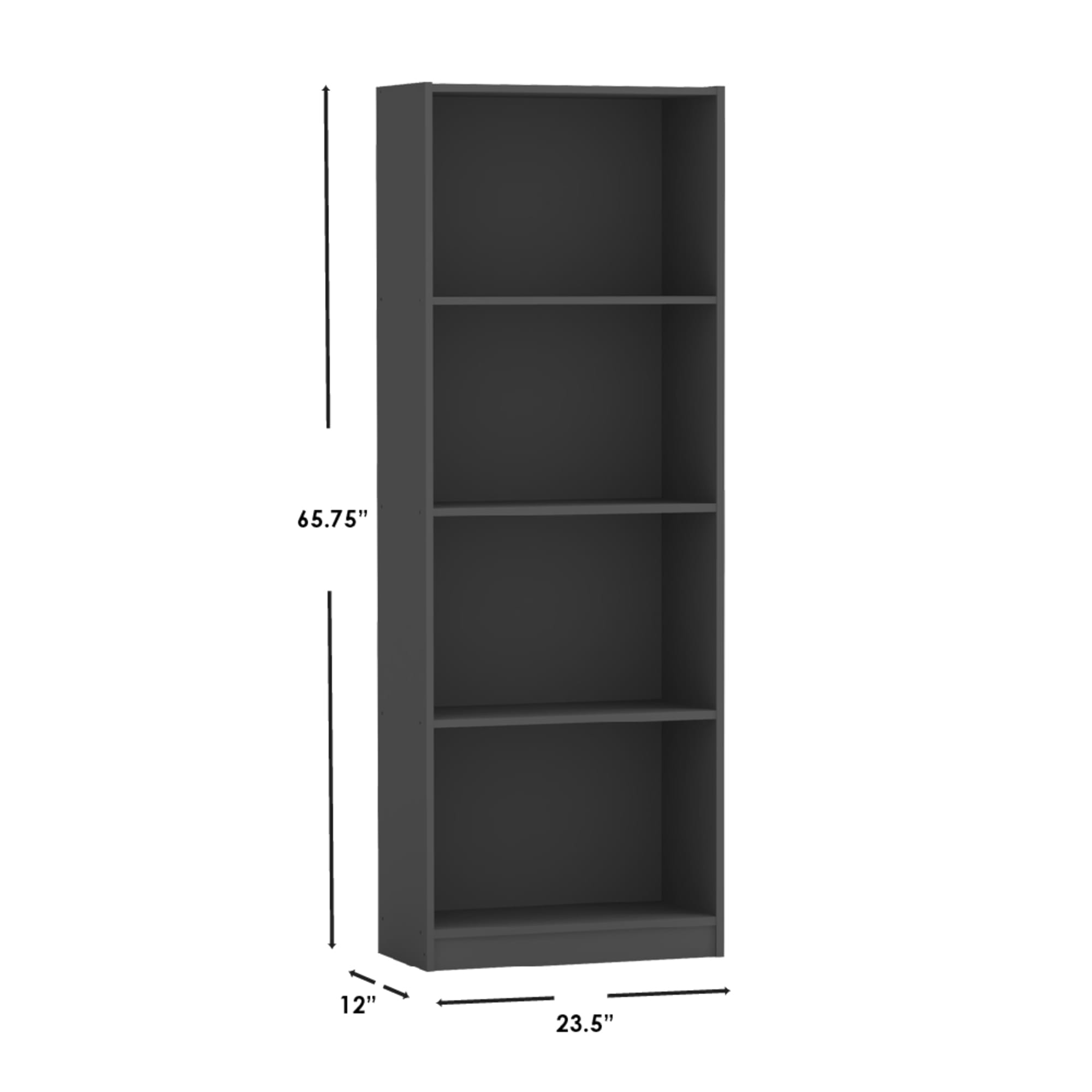 Home Basics 4 Shelf Bookcase, Grey $60.00 EACH, CASE PACK OF 1