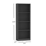 Load image into Gallery viewer, Home Basics 4 Shelf Bookcase, Grey $60.00 EACH, CASE PACK OF 1
