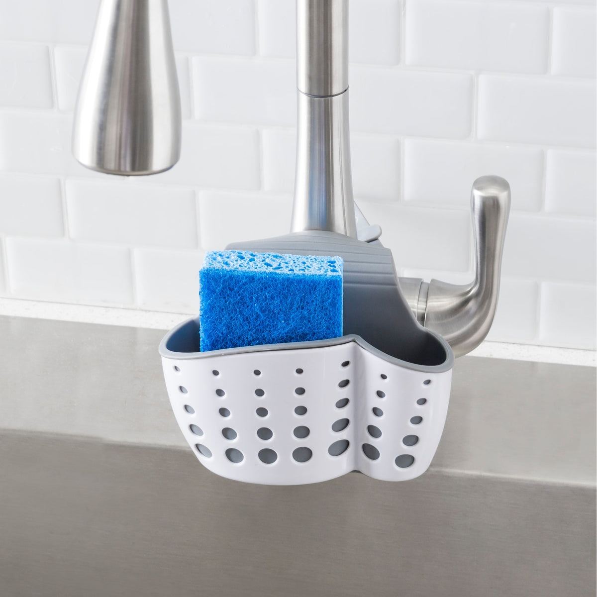 Kitchen Sink Faucet Caddy Bath Hanging Organizer Sink Draining Soap Sponge  Towel Holder Pocket Sink Caddy Storage Baskets