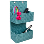 Load image into Gallery viewer, Home Basics 2 Tier  Polyester Woven  Hanging Organizer, Turquoise $8 EACH, CASE PACK OF 6
