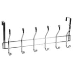 Load image into Gallery viewer, Home Basics Chrome Plated Steel Over the Door 6 Double Hook Hanging Rack $9.00 EACH, CASE PACK OF 12