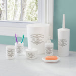 Load image into Gallery viewer, Home Basics Paris Collection 7 Piece Bath Ensemble, White $10 EACH, CASE PACK OF 12