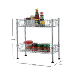 Load image into Gallery viewer, Home Basics 2 Tier Standing Wire Basket, Chrome $20.00 EACH, CASE PACK OF 1