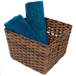 Load image into Gallery viewer, Home Basics X-large Faux Rattan Basket with Cut-out Handles, Coffee $15.00 EACH, CASE PACK OF 6