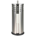 Load image into Gallery viewer, Home Basics Vented Matte Stainless Steel Bath Tissue Reserve with Lid, Silver $5.00 EACH, CASE PACK OF 12