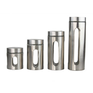 Home Basics 4 Piece Metal Canister Set $12.00 EACH, CASE PACK OF 4