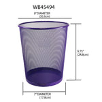 Load image into Gallery viewer, Home Basics Small Mesh Steel Waste Bin - Assorted Colors
