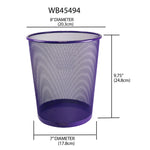 Load image into Gallery viewer, Home Basics Small Mesh Steel Waste Bin - Assorted Colors