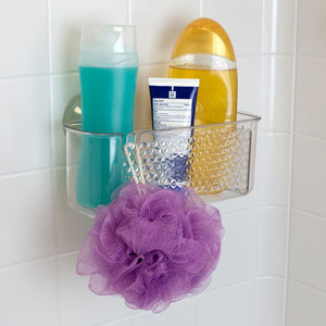 Home Basics Large Cubic Patterned Plastic Shower Caddy with Suction Cups, Clear $4.00 EACH, CASE PACK OF 24