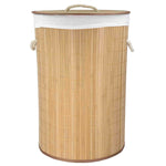 Load image into Gallery viewer, Home Basics Round Foldable Bamboo Hamper, Natural $15.00 EACH, CASE PACK OF 6