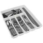 Load image into Gallery viewer, Home Basics Large Cutlery Tray with Rubber Lined Compartments, White $6.00 EACH, CASE PACK OF 12
