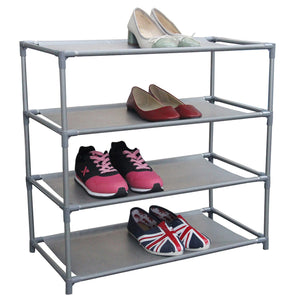 Home Basics 12 Pair Non-Woven Multi-Purpose Stackable Free-Standing Shoe Rack, Grey $10.00 EACH, CASE PACK OF 12