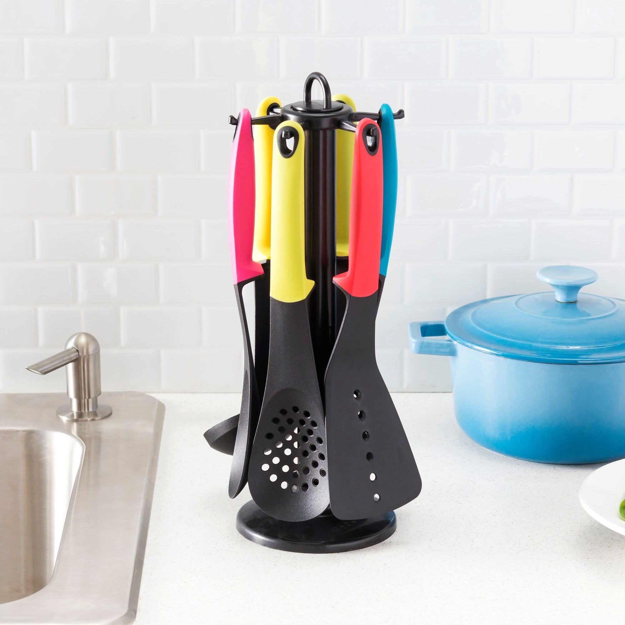 Home Basics 6 Piece Silicone Utensil Set, Multi-Color $10.00 EACH, CASE PACK OF 12
