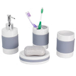 Load image into Gallery viewer, Home Basics 4 Piece Bath Accessory Set With Rubber Grips $10.00 EACH, CASE PACK OF 12
