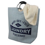 Load image into Gallery viewer, Home Basics Deluxe Service Wash Dry Fold Canvas Laundry Tote with Soft Grip Padded Aluminum Handles, Blue $12 EACH, CASE PACK OF 6
