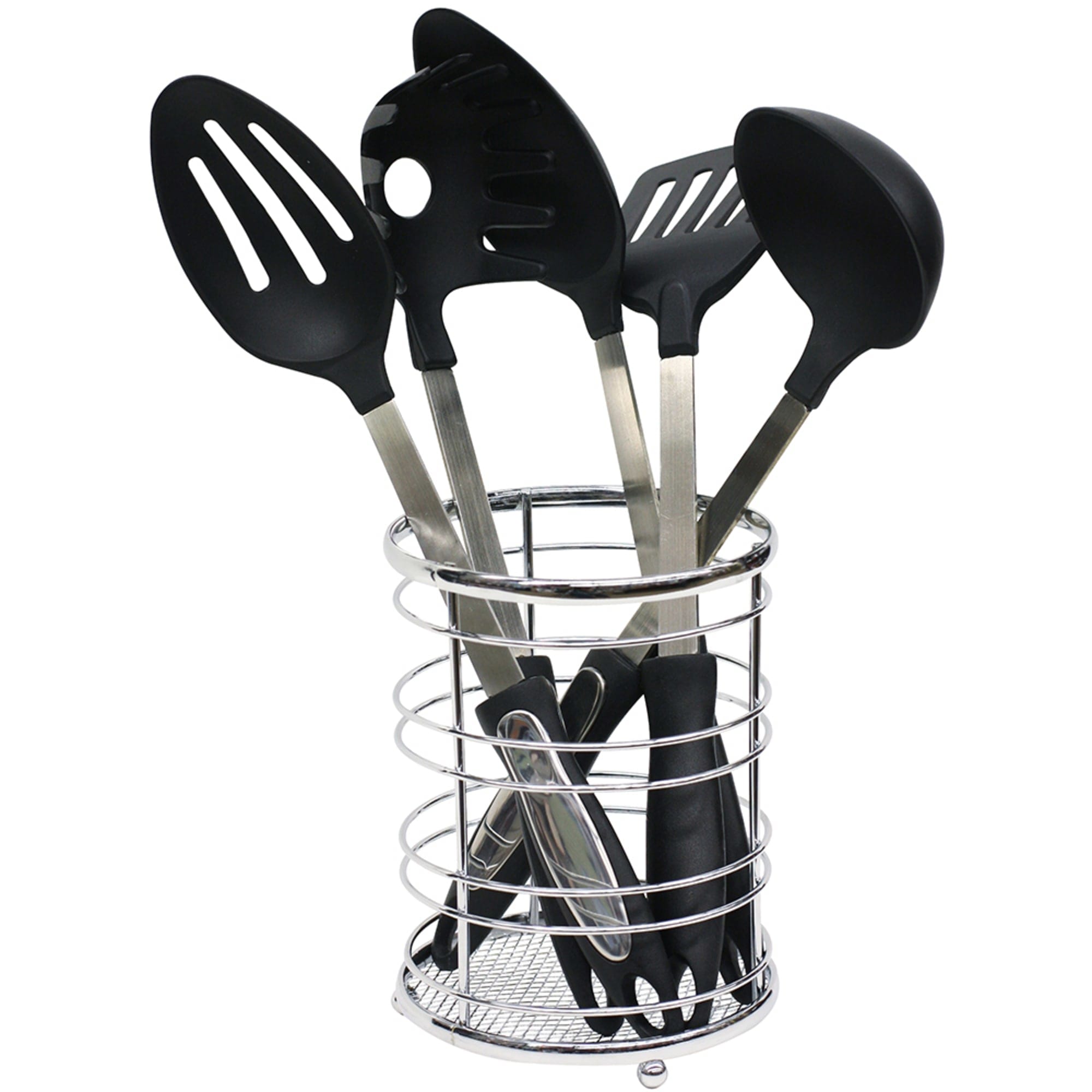 Home Basics Chrome Plated Steel Cutlery Holder $4.00 EACH, CASE PACK OF 24