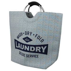 Home Basics Deluxe Service Wash Dry Fold Canvas Laundry Tote with Soft Grip Padded Aluminum Handles, Blue $12 EACH, CASE PACK OF 6
