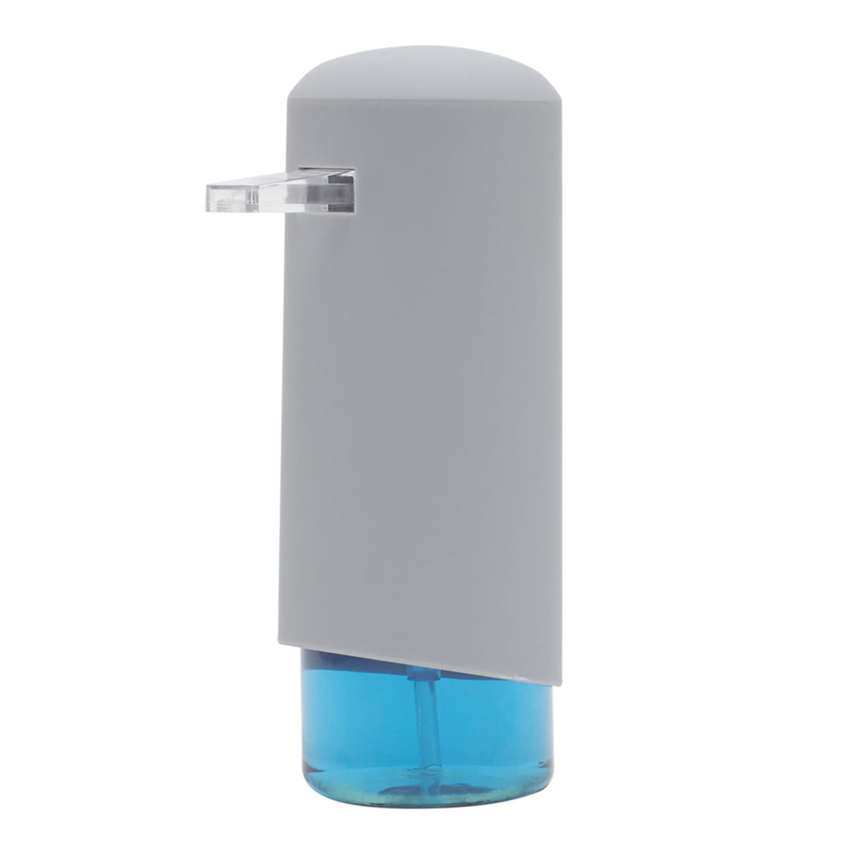 Home Basics 8 oz. Tall Narrow Countertop Foaming Soap Dispenser, Grey