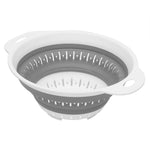 Load image into Gallery viewer, Compact Collapsible Colander &amp; Strainer - Gray/White, Essential Kitchen Silicone Drainer Basket For Pasta, Veggies, Fruits $2.50 EACH, CASE PACK OF 24
