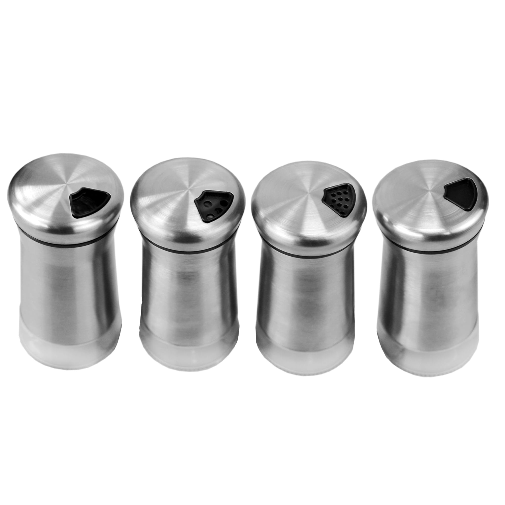 Home Basics Adjustable Pour Hole 4.2 oz. Condiment Shakers with Clear Glass Bottoms, Silver $4.00 EACH, CASE PACK OF 24