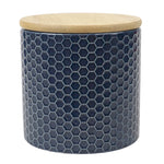 Load image into Gallery viewer, Home Basics Honeycomb Small Ceramic Canister, Navy $5.00 EACH, CASE PACK OF 12
