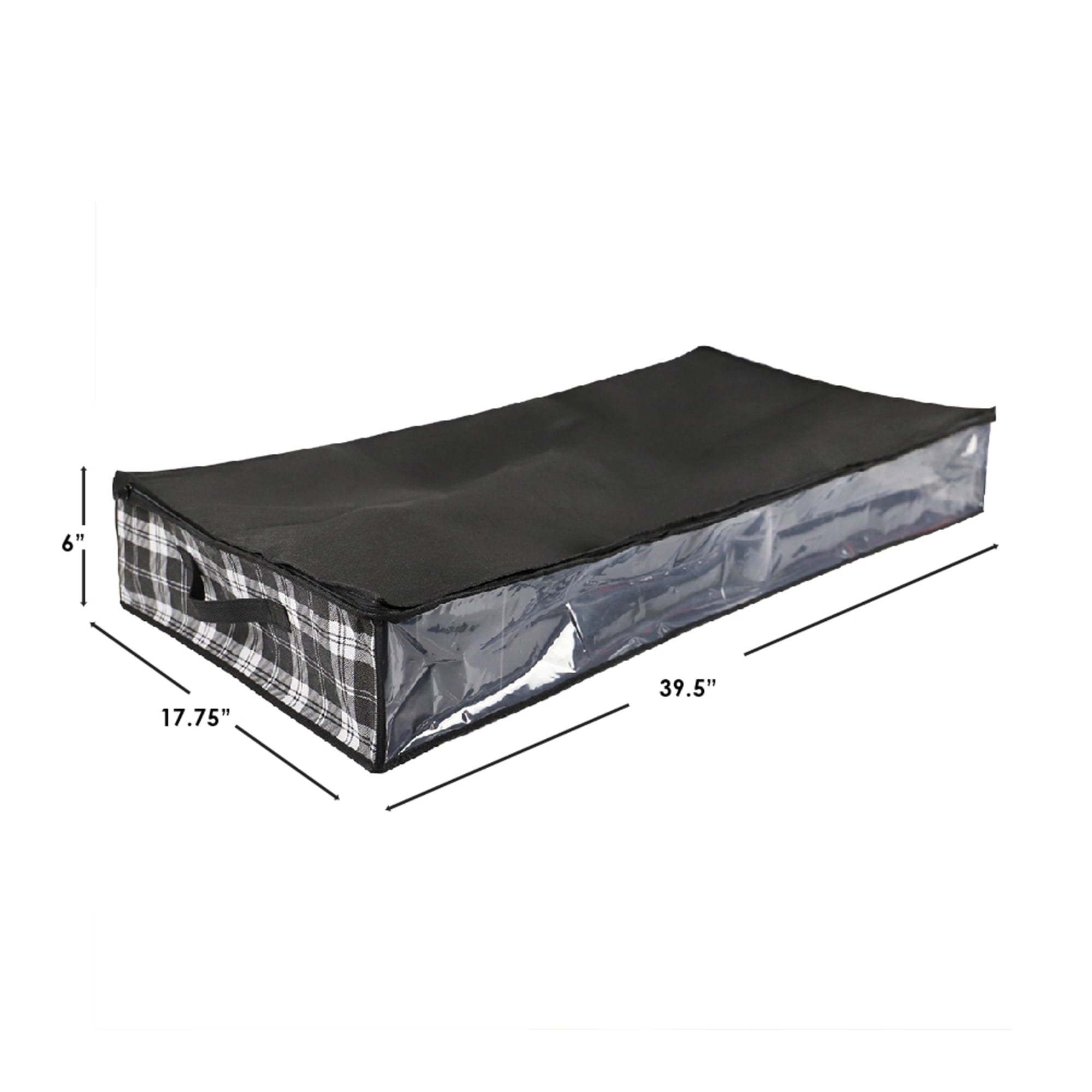 Home Basics Plaid Non-Woven Under the Bed Storage Bag with See-through Front Panel, Black
 $4.00 EACH, CASE PACK OF 12