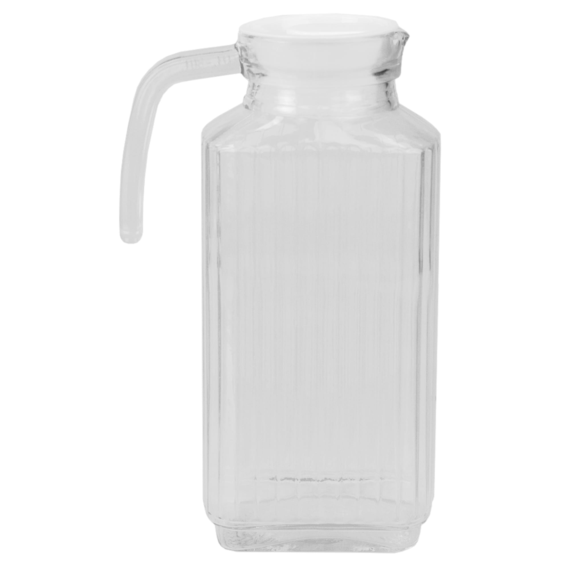 Home Basics Glass 1.8 Lt Decorative Beverage Pitcher with No-Mess Pouring Spout and Solid Grip Handle, Clear $5.00 EACH, CASE PACK OF 12