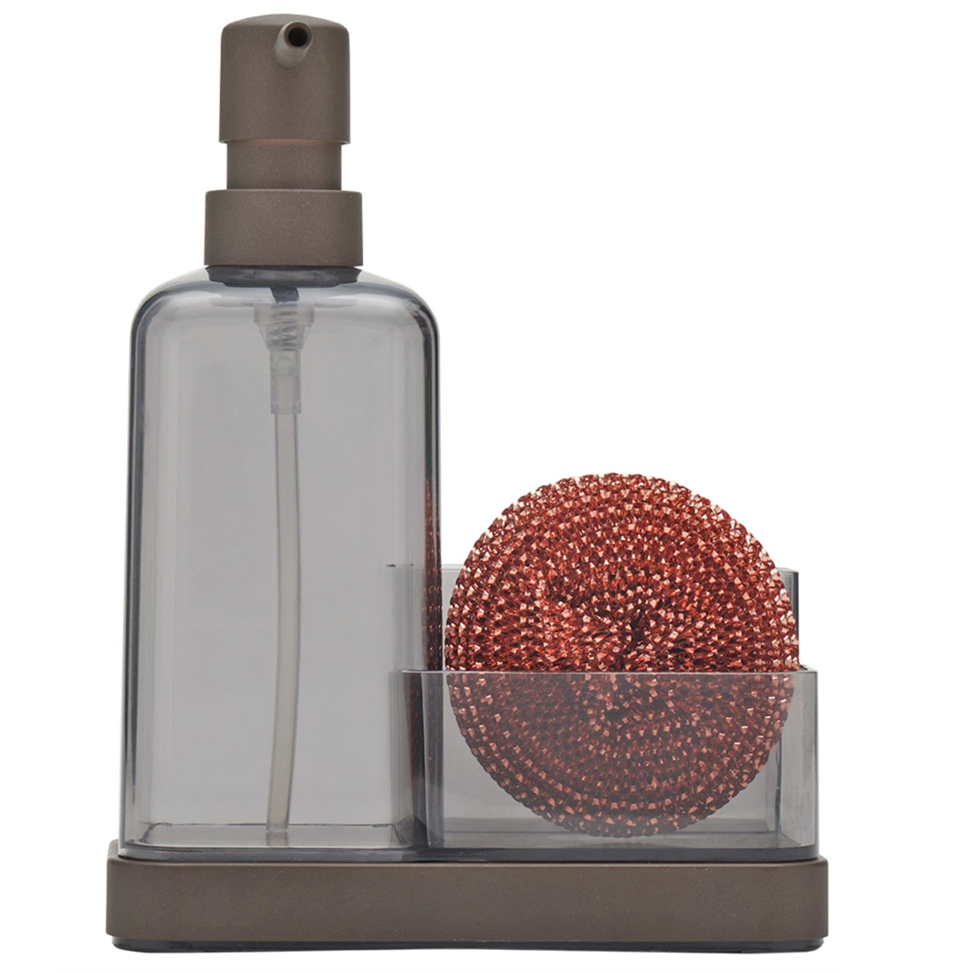 Home Basics 13.5 oz. Plastic Soap Dispenser with Sponge Compartment, Bronze $6.00 EACH, CASE PACK OF 12