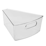 Load image into Gallery viewer, Home Basics Heavy Duty Plastic Lazy Susan Storage Organizing Bin with Front Cut-Out Handle, Clear $4.00 EACH, CASE PACK OF 12
