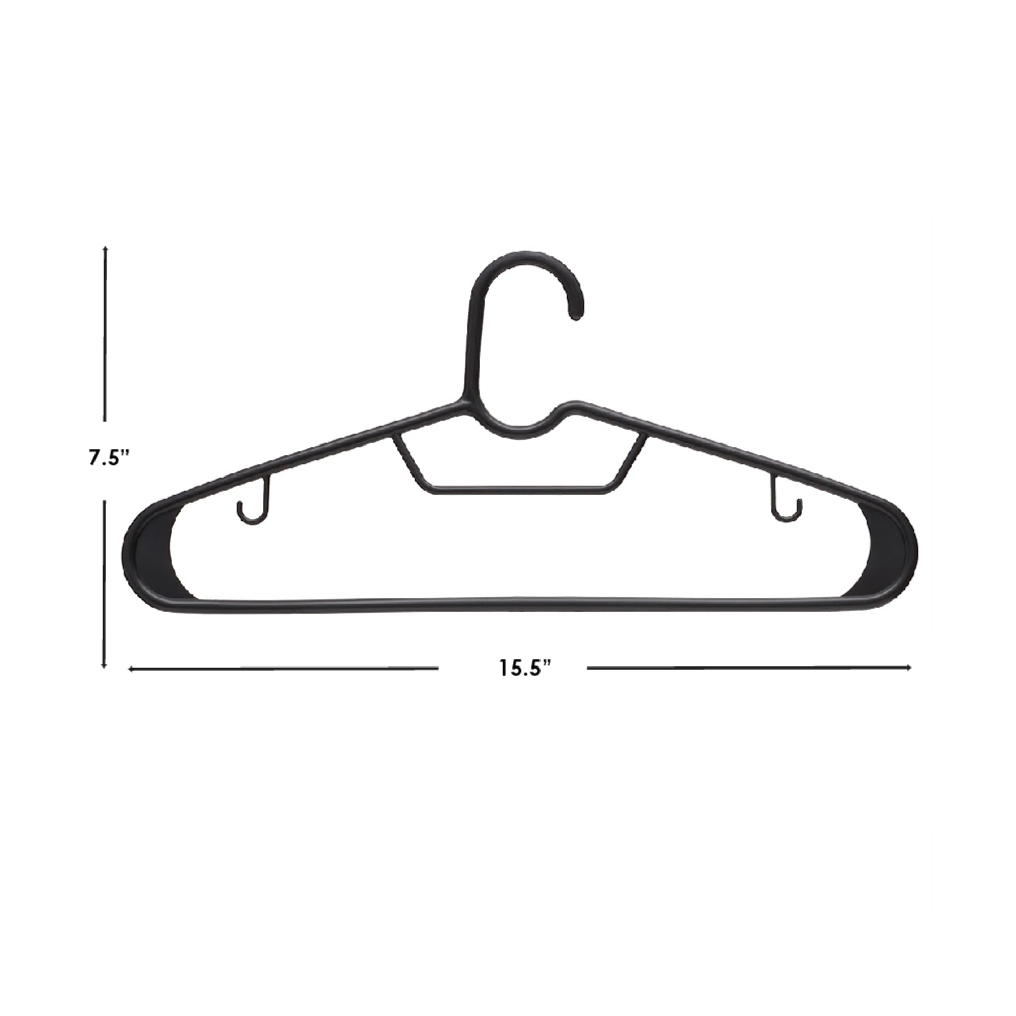 Home Basics 6-Piece Plastic Hangers, Black $2.00 EACH, CASE PACK OF 30