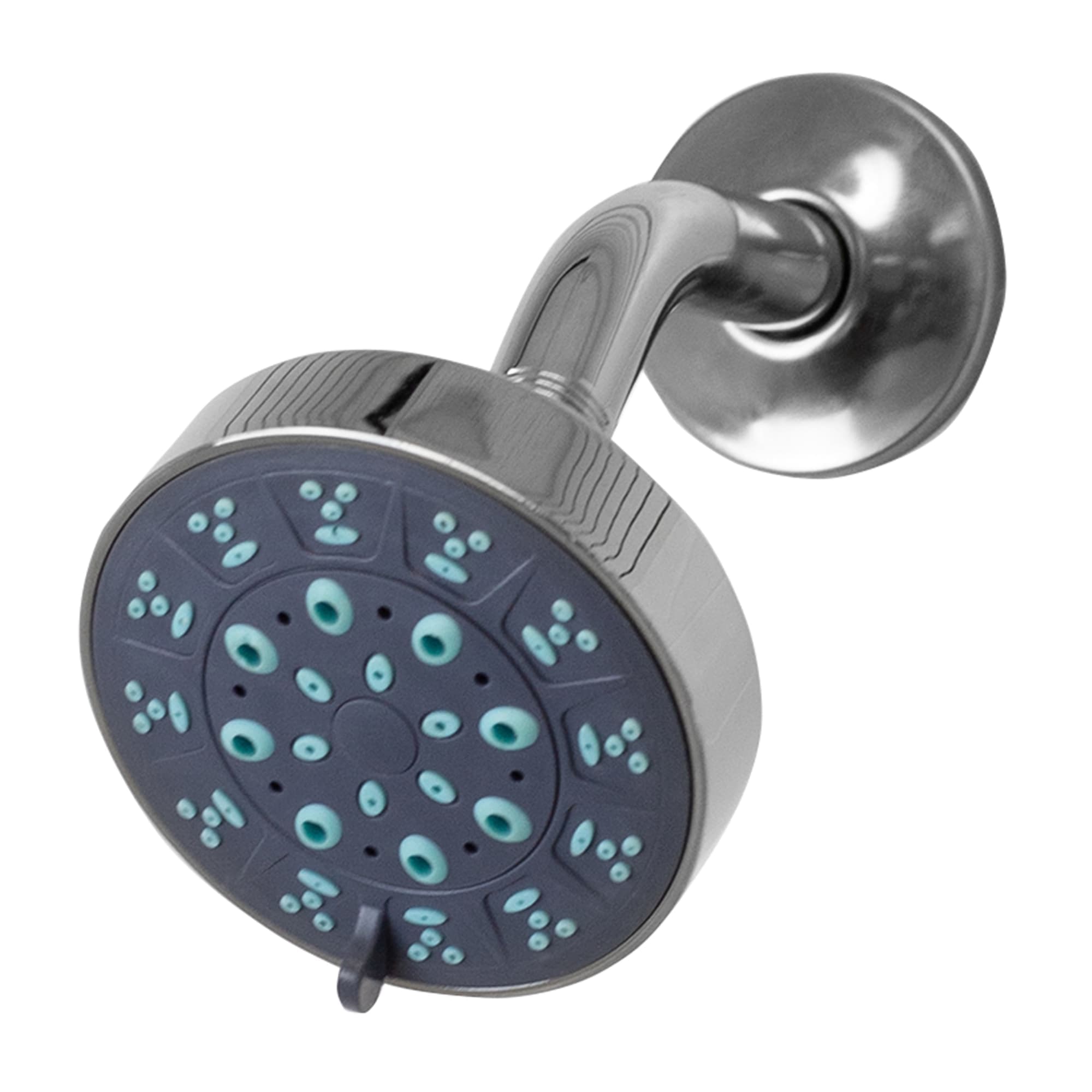 Home Basics Pure Paradise 3.75 in. Fixed Shower Head 5 Function Shower Massager, Chrome $5.00 EACH, CASE PACK OF 12
