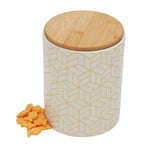 Load image into Gallery viewer, Home Basics Cubix Medium Ceramic Canister with Bamboo Top $6.00 EACH, CASE PACK OF 12

