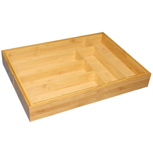 Home Basics Expandable 8 Compartment Bamboo Cutlery Tray, Natural $15.00 EACH, CASE PACK OF 6