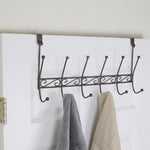 Load image into Gallery viewer, Home Basics Steel Over the Door 6 Hook Hanging Rack, Bronze $5.00 EACH, CASE PACK OF 12
