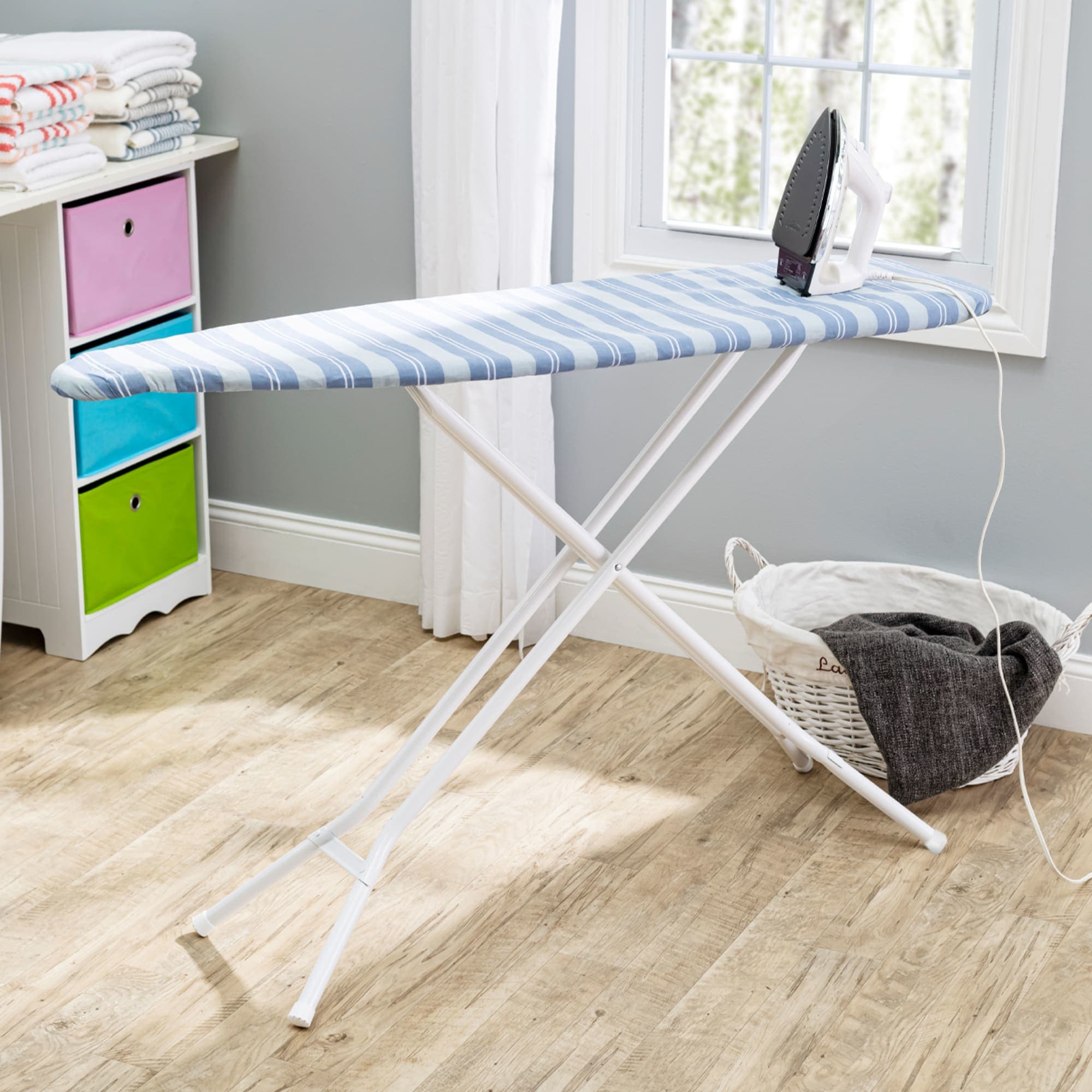 Seymour Home Products Adjustable Height, 4-Leg Ironing Board with Perforated Top, Blue Stripe $30.00 EACH, CASE PACK OF 1