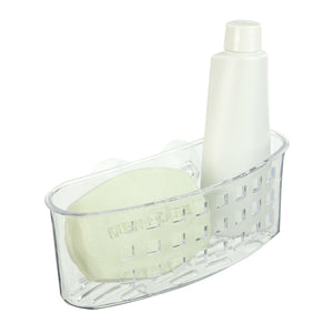 Home Basics Wide Plastic Bath Caddy with Suction Cups, Clear $1.50 EACH, CASE PACK OF 24