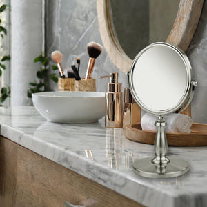 Home Basics Nadia Double Sided Cosmetic Mirror, (1x/5x Magnification), Satin Nickel $15.00 EACH, CASE PACK OF 6