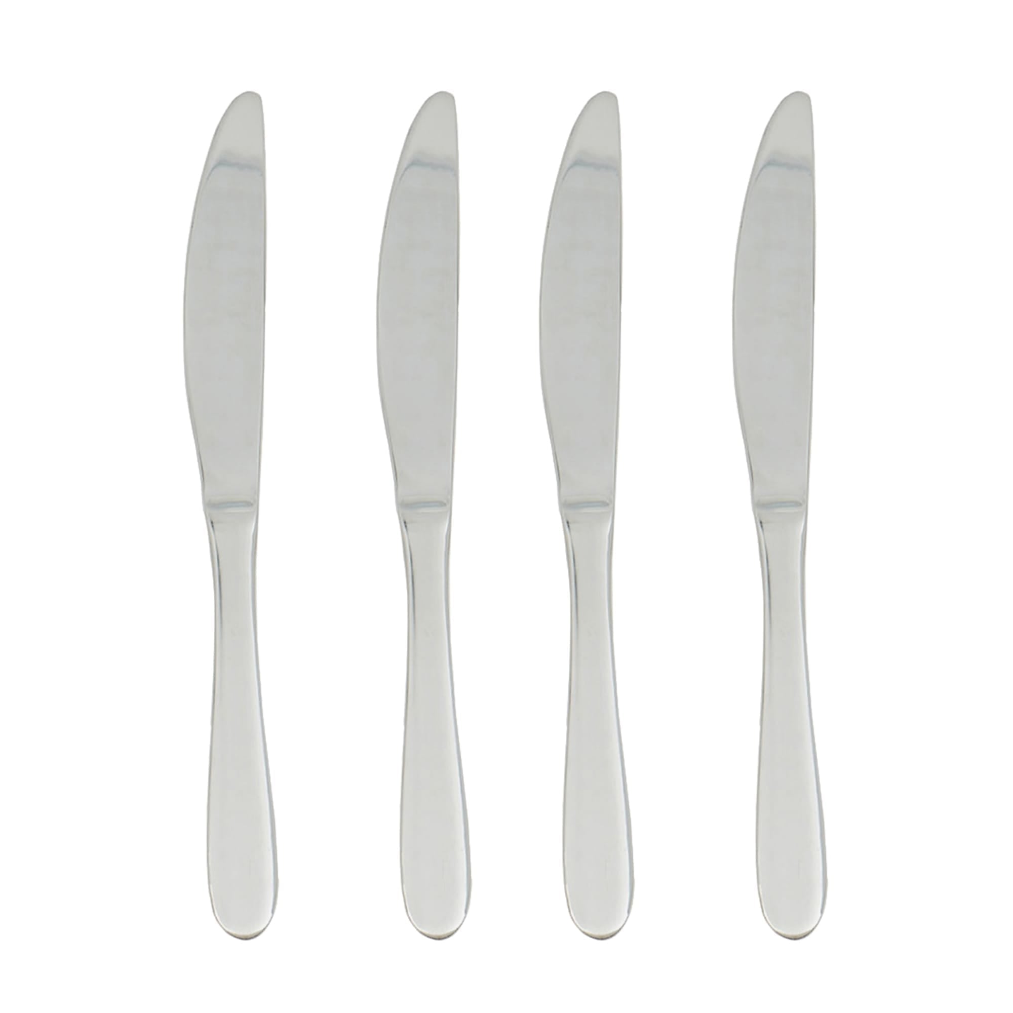Silver 4-Piece Dinner Knife Set - Stainless Steel Flatware Dinner Utensils, Essential Kitchen Cutlery Set, Dishwasher Safe $2.00 EACH, CASE PACK OF 24
