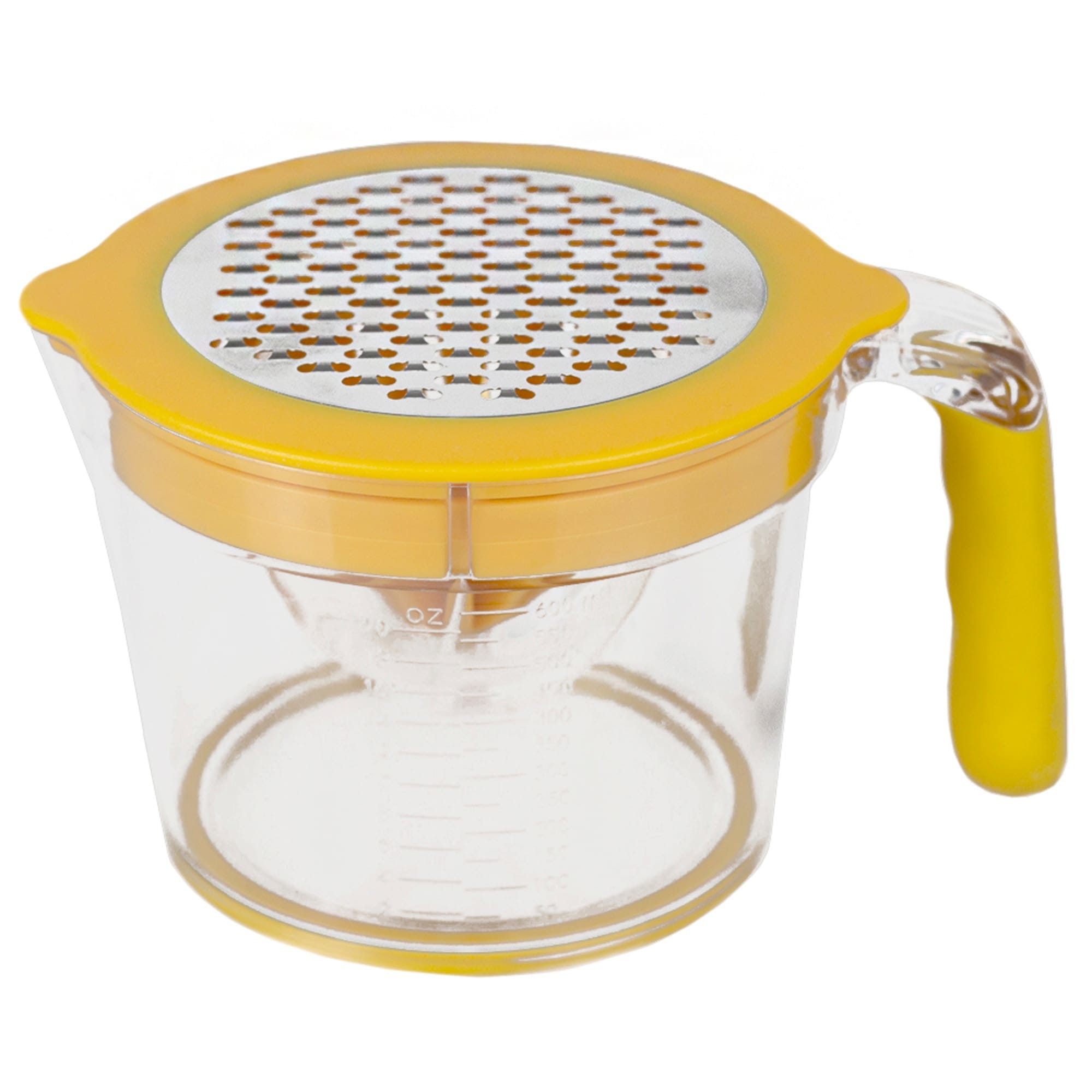 Home Basics 4-in-1  Hand Press Juicer with Built-in Measuring Cup and Egg Separator, Yellow $5.00 EACH, CASE PACK OF 24