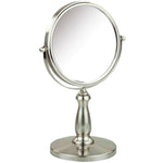 Load image into Gallery viewer, Home Basics Nadia Double Sided Cosmetic Mirror, (1x/5x Magnification), Satin Nickel $15.00 EACH, CASE PACK OF 6
