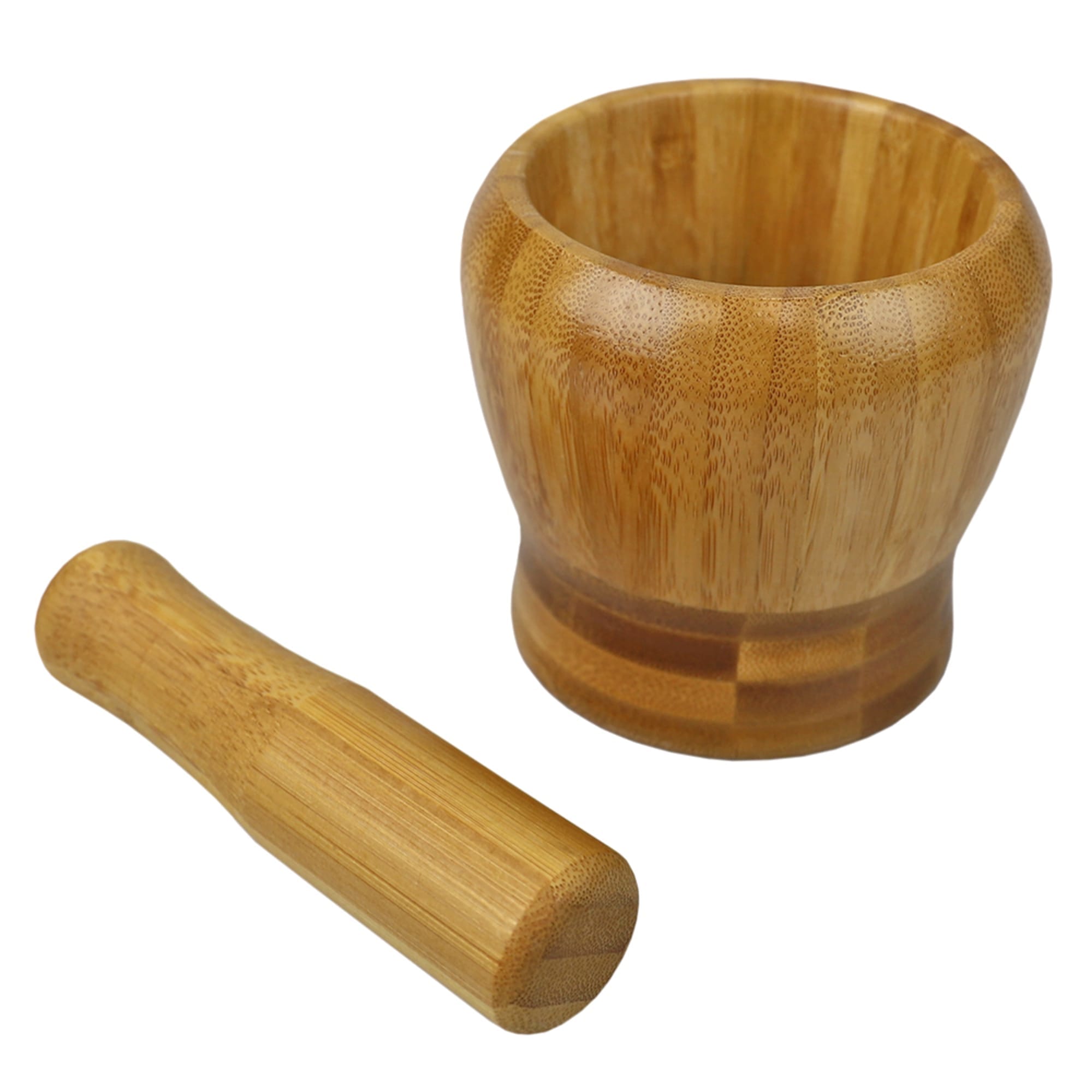 Home Basics Non-Skid Rustic  No-Spill Large Bamboo Mortar and Pestle, Natural $6.50 EACH, CASE PACK OF 12